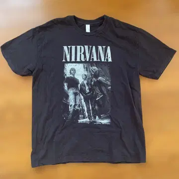 NIRVANA 블랙 밴딩 티셔츠 XL
