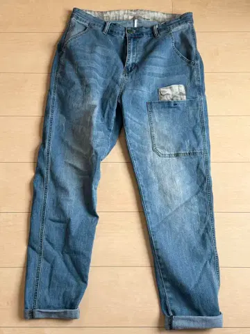 카모플라주 포켓 부착 데님 팬츠