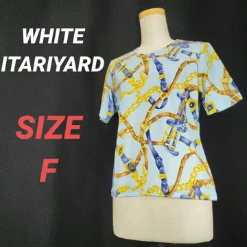 WHITE ITARIYARD 티셔츠 벨트 체인 스카프 패턴 여성용