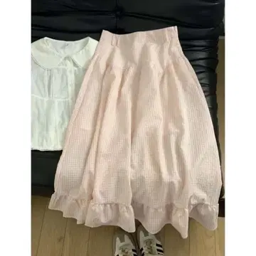 핑크 깅엄 체크 셋업
