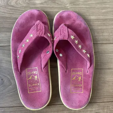 ISLAND SLIPPER 핑크 스웨이드 플립플랍 사이즈 6