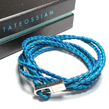 tab104 타테오시안 팔찌 실버 925 천연 가죽/블루 롱