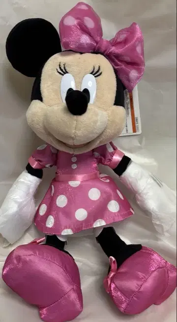 디즈니 랜드 팔루자 미니 봉제 인형 배지 누이바 도트 핑크