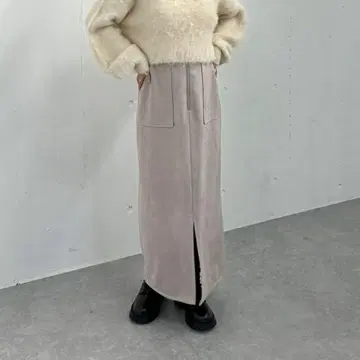 아카이브 스웨이드 타이트 스커트 롱 스커트