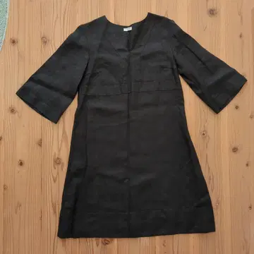 fog linen work V넥 린넨 원피스