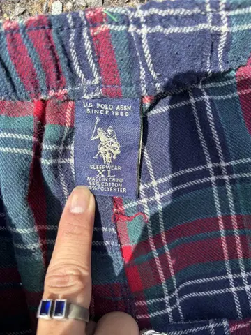 U.S. Polo Assn. 체크 무늬 쓰리피스 잠옷