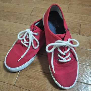 폴로 랄프 로렌 빨간색 스니커즈 23.5cm 랄프 로렌
