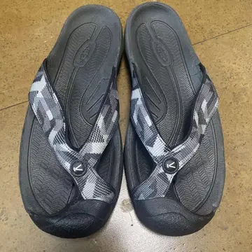 KEEN 샌들 27.5cm 블랙 그레이 카모플라쥬 박스 포함