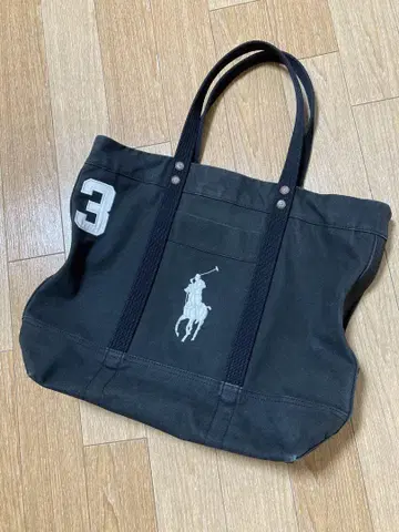 폴로 바이 랄프로렌 토트백 블랙 캔버스 대용량