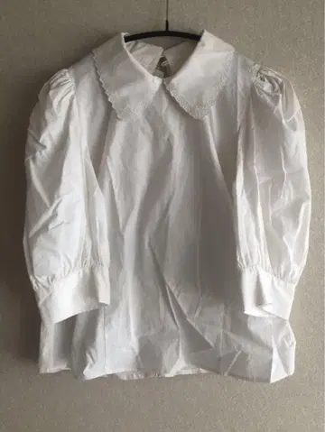 custommade 자수 옷깃 블라우스 화이트
