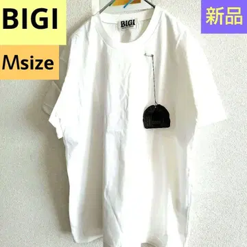 BIGI 새상품 화이트 티셔츠 무지 크루넥 반팔 비기 유니섹스