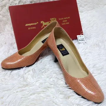 미사용품 신주쿠야 펌프스 리자드 하이힐 24cm