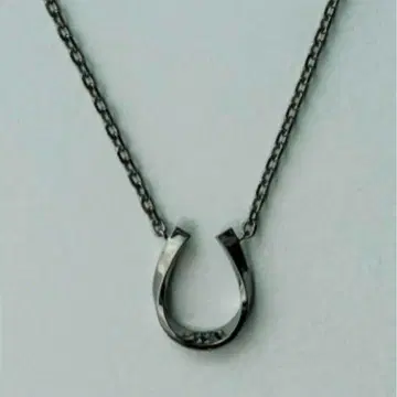 ete 호스슈 목걸이 블랙 다이아몬드