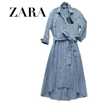 SALE! 새상품 자라 스트라이프 7부 소매 셔츠 원피스 코튼