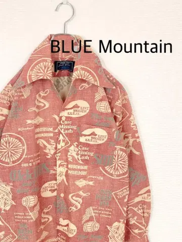 BLUE Mountain Sports wear 알로하 올 패턴 셔츠