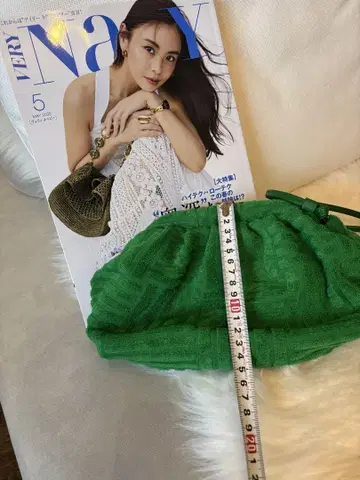 그린 타월 원단 클러치백