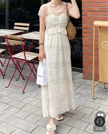nugu aimey 레이스 캉캉 원피스 베이지