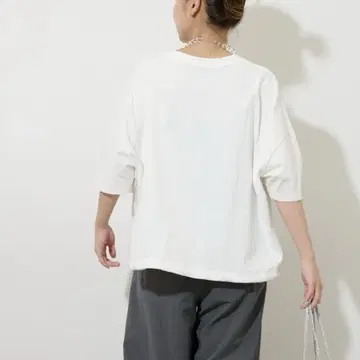 저널 스탠다드 리룸 개더 헴 숏 슬리브 티셔츠 화이트