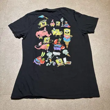 nickelodeon 스펀지 밥 티셔츠 반팔 블랙 검정 애니메이션 M