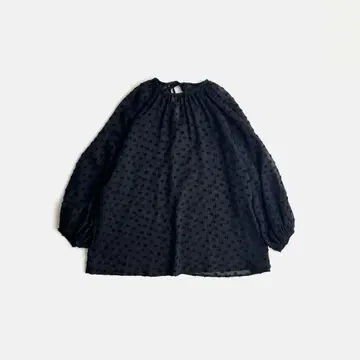 Ballsey 도트 플라워 자카드 볼륨 개더 풀오버