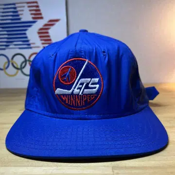 90s 위니페그 제츠 캡 파랑 나일론