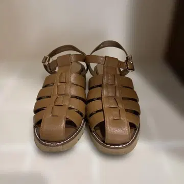 히메구루카 샌들 23.5cm 카멜