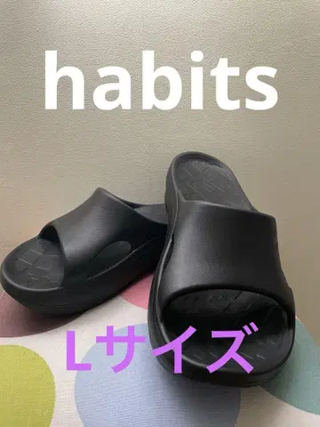 habits 블랙 오픈토 샌들