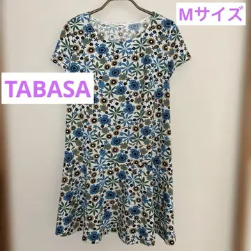 TABASA 꽃무늬 반팔 튜닉 원피스 M 사이즈