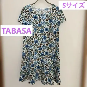 TABASA 꽃무늬 반팔 튜닉 원피스 M 사이즈