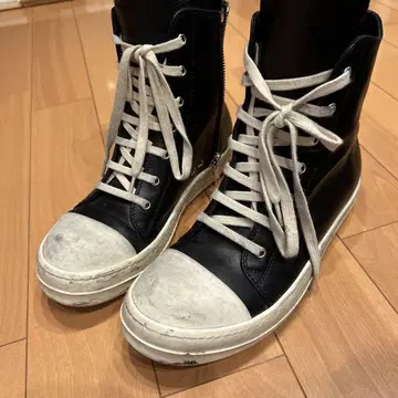 Rickowens 가죽 하이컷 스니커즈 43