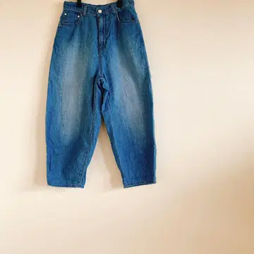 파랑 커브 데님 팬츠