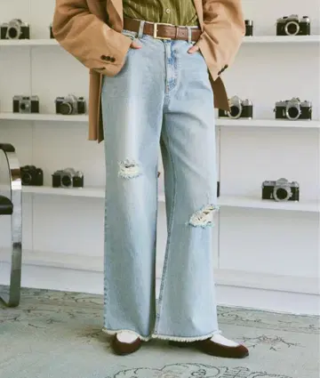soerte 데님 팬츠 데미지 가공 사이즈 2