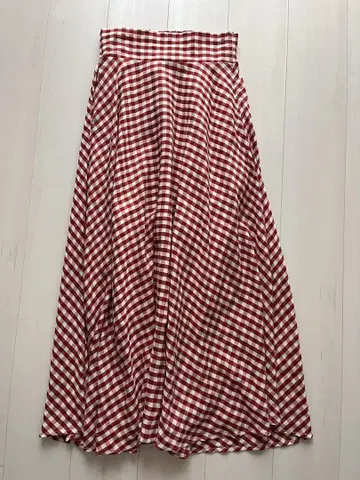 JENNE 깅엄 체크 롱 스커트