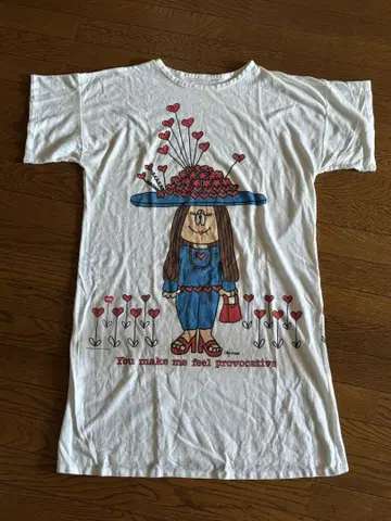 빈티지 1985 cathy 티셔츠 롱 기장 티셔츠 원피스
