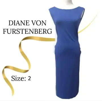 DIANE VON FURSTENBERG 파랑 슬리브리스 원피스 사이즈 2