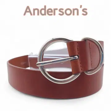 새상품급 Anderson's 앤더슨스 천연 가죽 벨트 반지 버클 75cm