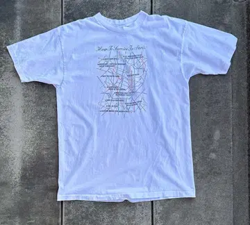 90s Paris 지하철 아트 티셔츠 빈티지