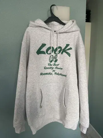 MOON LOOK 후드 부착 후드티 그레이