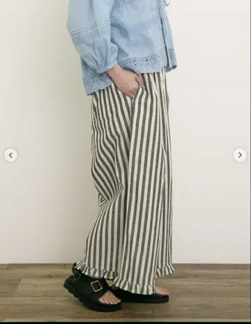 사만사 모스모스 면 린넨 밑단 프릴 팬츠