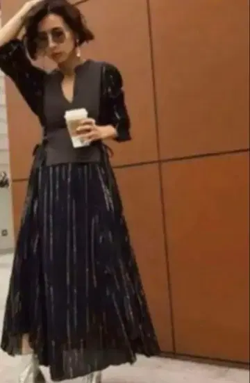 아메리 빈티지 와시 레이어드 드레스