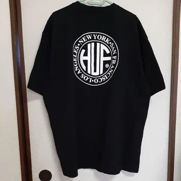HUF 하프 남성용 티셔츠 블랙 구제 의류 2XL