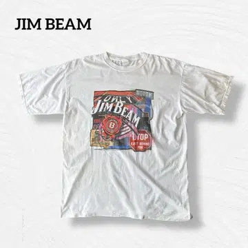JIM BEAM 90s 빈티지 티셔츠 바 그래픽 티셔츠 화이트 T