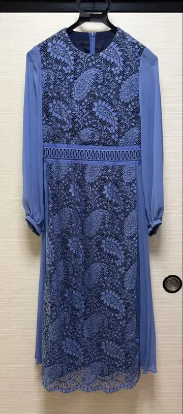 Leilian 레리안 롱 드레스 사이드 플리츠 9size 블루