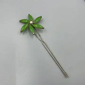 055 앤티크 그린 컬러 꽃 모양 헤어콤
