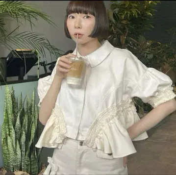poppy 아사기뇨 탑 프릴 자켓