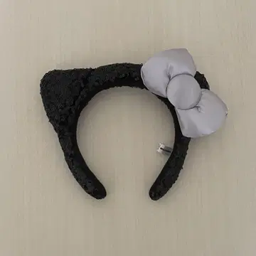 키티 블랙 스팽글 머리띠