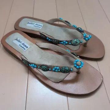 juliet dunn 비치 샌들 베이지, 파랑