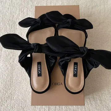 새상품 OHGA DOUBLE RIBBON SANDAL S 사이즈 오오가