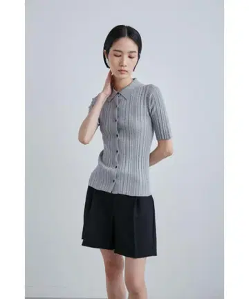 미스로에 랜덤 리브 니트 폴로 가디건