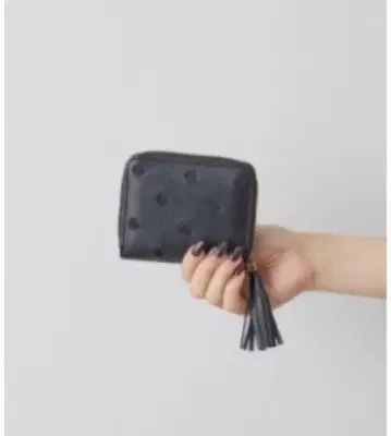페르케 도트 무늬 지갑 블랙
